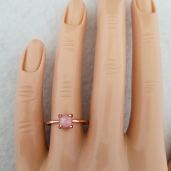 Delicate Rose Gold & Pink Opal Ring - Picture 7 of 8